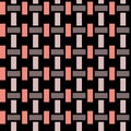 Regular rectangles pattern black, pink, pastel red and gray.