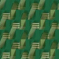 Seamless waffle-weave pattern green brown diagonally