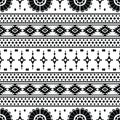 Abstract geometric seamless ethnic pattern with tribal Aztec motives. Vector texture design for fabric print and decoration. Royalty Free Stock Photo