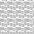 Abstract geometric seamless hand drawn pattern. Modern free hand texture. Monochrome geometric doodle background Royalty Free Stock Photo