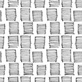 Abstract geometric seamless hand drawn pattern. Modern free hand texture. Monochrome geometric doodle background Royalty Free Stock Photo