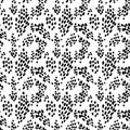 Abstract geometric seamless hand drawn pattern. Modern grunge texture. Monochrome brush painted background. Royalty Free Stock Photo