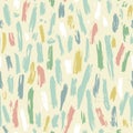 Abstract geometric seamless hand drawn pattern. Modern grunge texture. Colorful brush painted background. Royalty Free Stock Photo