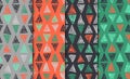 Abstract geometric seamless hand drawn pattern set. Modern free hand textures. Colorful geometric doodle backgrounds. Royalty Free Stock Photo