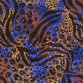 Abstract geometric seamless pattern with animal print.