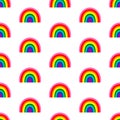 Abstract geometric seamless pattern. Beautiful pattern with rainbows in colors Gilbert Baker Pride Flag. Print for textile,
