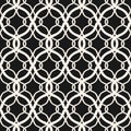 Abstract geometric seamless pattern. Black and white ornament background. Vector monochrome texture with grid, lattice, mesh, lace Royalty Free Stock Photo