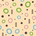 Abstract geometric seamless pattern for children. Drawn by hand.