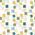 Abstract geometric seamless pattern with circles and squares Royalty Free Stock Photo