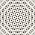 Abstract geometric seamless pattern with circular mesh, curved lines, circles Royalty Free Stock Photo