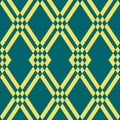 Abstract geometric seamless pattern. Vector grid ornament. Yellow and green