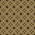 Abstract geometric seamless pattern in gold color with geometric fractal shapes