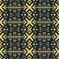 Abstract geometric seamless pattern in golden color Royalty Free Stock Photo