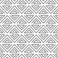 Abstract geometric seamless pattern. Greek triangle texture. Black triangular arrow line isolated on white background. Greece Royalty Free Stock Photo