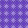 Abstract geometric seamless pattern with lilac and green polka dots on a violet, lavender background