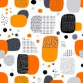 Abstract Geometric Seamless Pattern with Orange Gray and Black Royalty Free Stock Photo