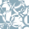 Abstract geometric seamless pattern. Repeat geometry brush strokes texture. Repeated turquoise circle backdrop. Repeating round Royalty Free Stock Photo