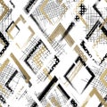 Abstract geometric seamless pattern. Repeating geometry line background for design prints. Repeated brush strokes shapes