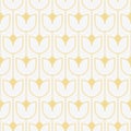 Abstract geometric seamless pattern, simple line gold tulip shape on white background design for geometric wallpaper, art deco Royalty Free Stock Photo