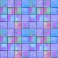 Abstract geometric seamless pattern with squares. Colorful watercolour artwork Royalty Free Stock Photo