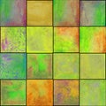 Abstract geometric seamless pattern with squares. Colorful watercolour artwork Royalty Free Stock Photo