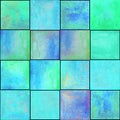Abstract geometric seamless pattern with squares. Colorful watercolour artwork