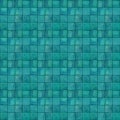 Abstract geometric seamless pattern with squares. Dark teal watercolour artwork Royalty Free Stock Photo