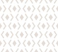 Abstract geometric seamless pattern. Subtle vector beige and white background. Simple ornament with rhombuses, diamond shapes, Royalty Free Stock Photo