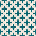 Abstract geometric seamless pattern. Teal and beige ornament. Ethnic motif Royalty Free Stock Photo