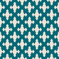 Abstract geometric seamless pattern. Teal and beige ornament. Ethnic motif Royalty Free Stock Photo