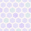 Abstract geometric seamless pattern with textured hexagons. Vector illustration Royalty Free Stock Photo