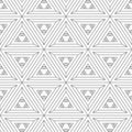 Abstract geometric seamless pattern with triangles. Outline triangles geometric lattice