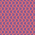 Abstract geometric seamless pattern with wavy lines, zigzag. Purple and coral Royalty Free Stock Photo