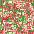 Abstract seamless pattern with white, green and red irregular jagged lines. Royalty Free Stock Photo