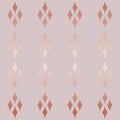 Seamless vector texture, geometric rhombus pattern. rose gold, gradient luster of wavy lines. luxury template for advertising,