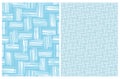 2 Varius Blue and White Grid Repeatable Prints.