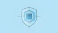 Abstract Geometric Security Shield Icon on Blue Background Royalty Free Stock Photo