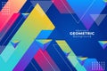 Abstract Geometric Shape Diagonal Funny Gradient Colorful Background with Line Combination Royalty Free Stock Photo