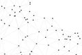 Abstract geometric shape with network connection structure dots and lines on white background Royalty Free Stock Photo