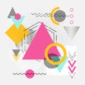 Abstract geometric shapes background with lines, arrows and triangles