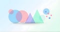 Abstract Geometric Shapes Background, Translucent Circles and Triangles, Soft Pastel Colors Royalty Free Stock Photo