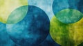 Abstract Geometric Shapes in Blue and Green with Overlapping Patterns and Modern Design