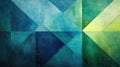 Abstract Geometric Shapes in Blue and Green with Overlapping Patterns and Modern Design