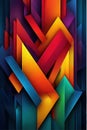 Abstract geometric shapes creating colorful vibrant art design Royalty Free Stock Photo