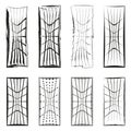 Abstract geometric shapes. Distorted rectangular forms. Intersecting line patterns. Vector grunge elements. Royalty Free Stock Photo