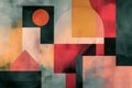 Abstract Geometric Shapes, Exploring Color and Form in a Modern Composition with Textured Hues and Diverse Geometri
