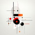 Suprematism Vector Modern Abstract Art Illustration With Intersecting Lines And Circles