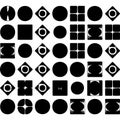Abstract Black Geometric Shapes Pattern Collection Royalty Free Stock Photo