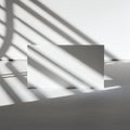 Abstract geometric shapes with light and shadow creating a minimalist composition Royalty Free Stock Photo