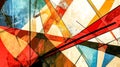 Abstract geometric shapes and lines creating dynamic composition